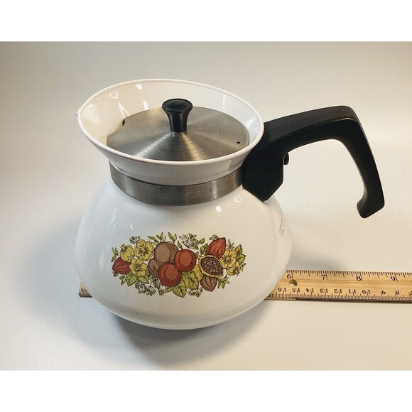 Corning Ware Spice of Life 6 Cup Tea Pot With Lid Vintage - Picture 4 of 11